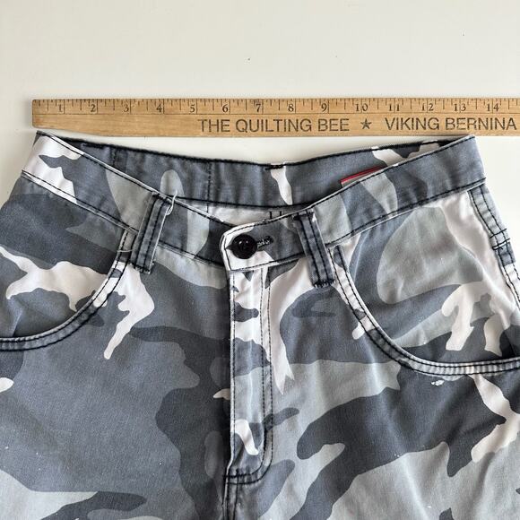 VTG Y2K Interstate pants camo cargo size 26-28 gray white black - Picture 3 of 12